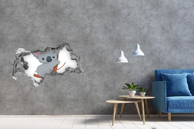 3D Wandtattoos Mauerdurchbruch Koala in einem Loch in der Wand