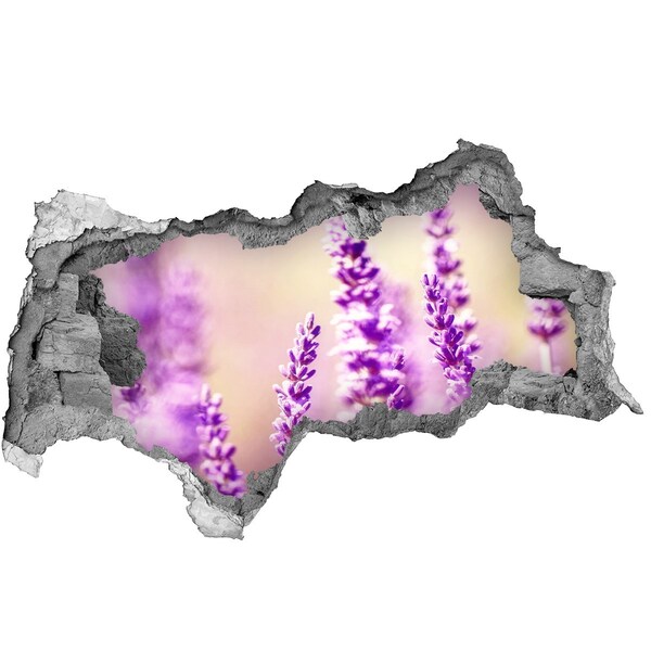 3D Wandtattoos Mauerdurchbruch Lavendelblüten in einer zerbrochenen Mauer