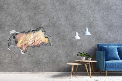 Mauerdurchbruch Aufkleber Blumenwiese hinter der Mauer