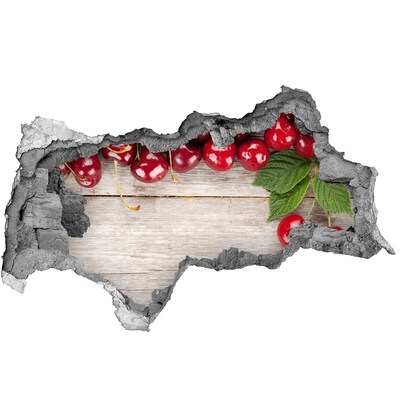 Wandbilder 3D Mauerdurchbruch Kirschen aus Beton