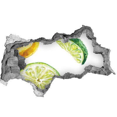 Wandbilder 3D Mauerdurchbruch Lemon Hole in the Wall