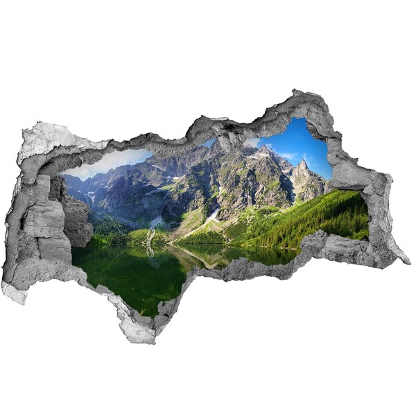 3D Wandtattoos Mauerdurchbruch Berglandschaft mit einem See