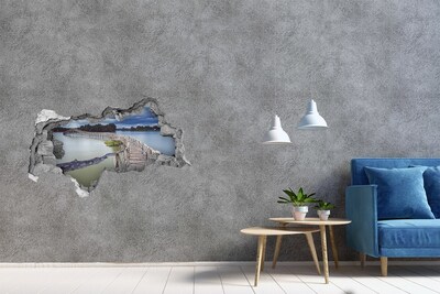 3D Wandtattoos Mauerdurchbruch Eine Brücke über das Wasser