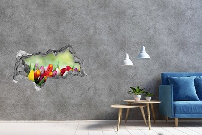 3D Wandtattoos Mauerdurchbruch Ein Blumenparadies hinter der Mauer