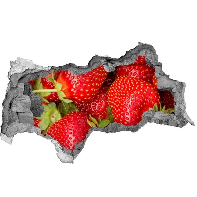 3D Wandtattoos Mauerdurchbruch Saftige Erdbeeren im Beton