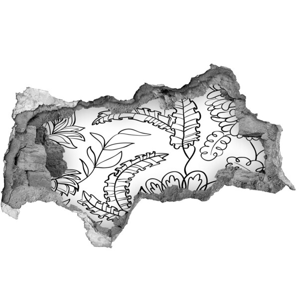 Mauerdurchbruch Aufkleber Tropische Vegetation in einem Loch in der Wand