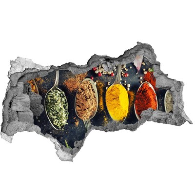 Mauerdurchbruch Aufkleber Bunte Gewürze in der Küche