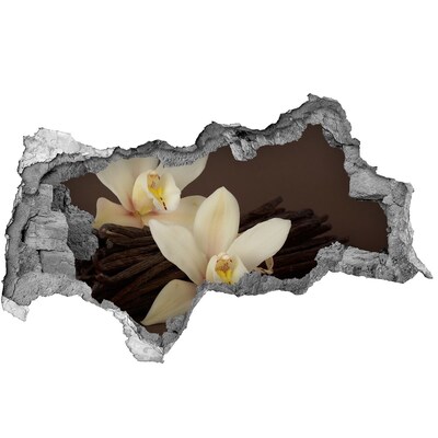 Wandbilder 3D Mauerdurchbruch Orchideenblüten in einer beschädigten Mauer