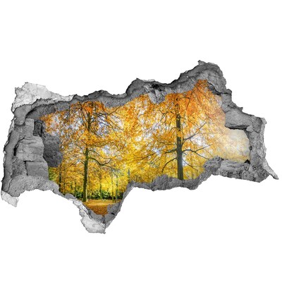 3D Wandtattoos Mauerdurchbruch Goldener Herbst im Wald