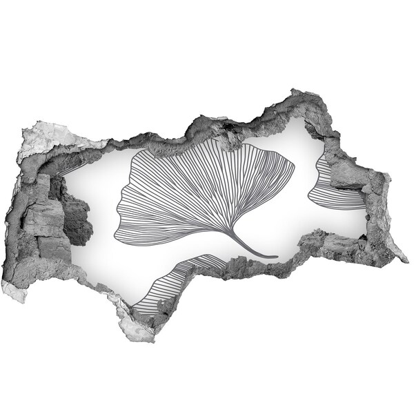 Wandtattoos Mauerdurchbruch Blätter im Beton