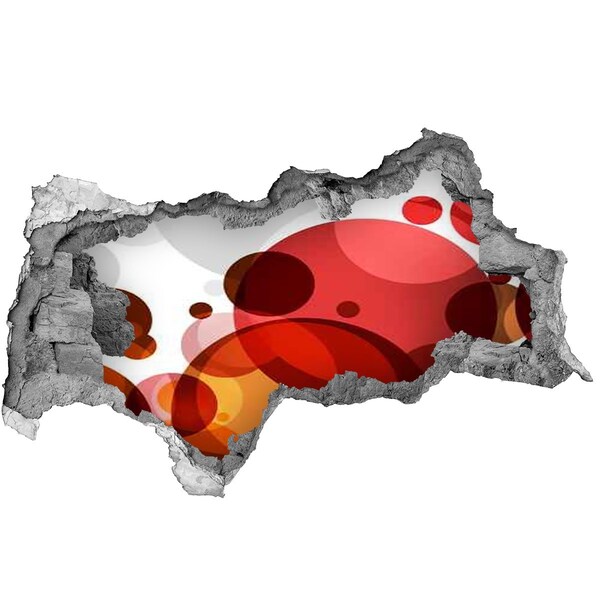 Mauerdurchbruch Aufkleber Bunte Seifenblasen in einem Loch in der Wand