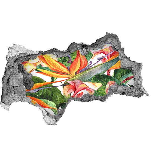 Wandtattoos Mauerdurchbruch Tropisches Paradies hinter der Mauer