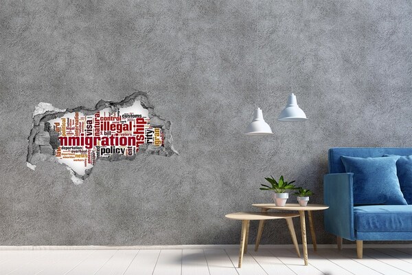 Wandbilder 3D Mauerdurchbruch Migrationspolitik