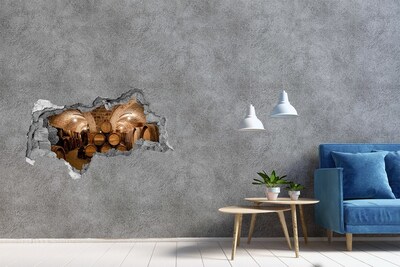 3D Wandtattoos Mauerdurchbruch Innenansicht eines Weinguts mit Fässern