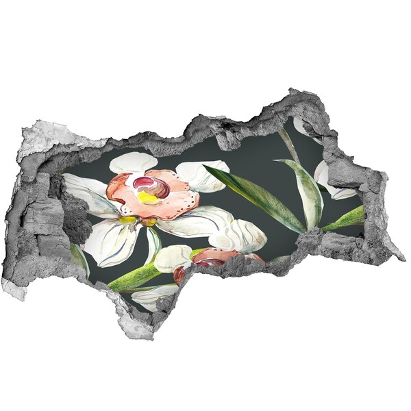 3D Wandtattoos Mauerdurchbruch Blumen aus Beton