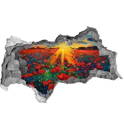 Wandtattoos Mauerdurchbruch Blumenwiese im Sonnenschein