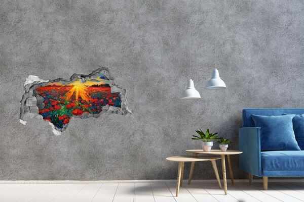 Wandtattoos Mauerdurchbruch Blumenwiese im Sonnenschein