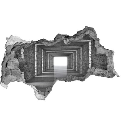 3D Wandtattoos Mauerdurchbruch Transparenter Korridor aus Beton