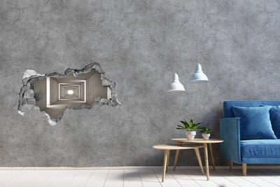 Mauerdurchbruch Aufkleber Leerer Betonkorridor