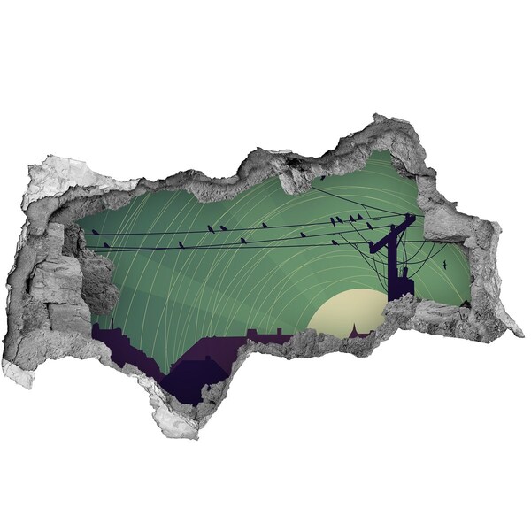 Wandtattoos Mauerdurchbruch Sonnenuntergang in der Stadt