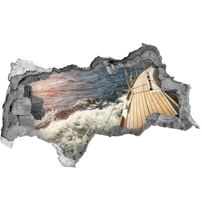 Mauerdurchbruch Aufkleber Kreuzfahrt bei stürmischem Meer