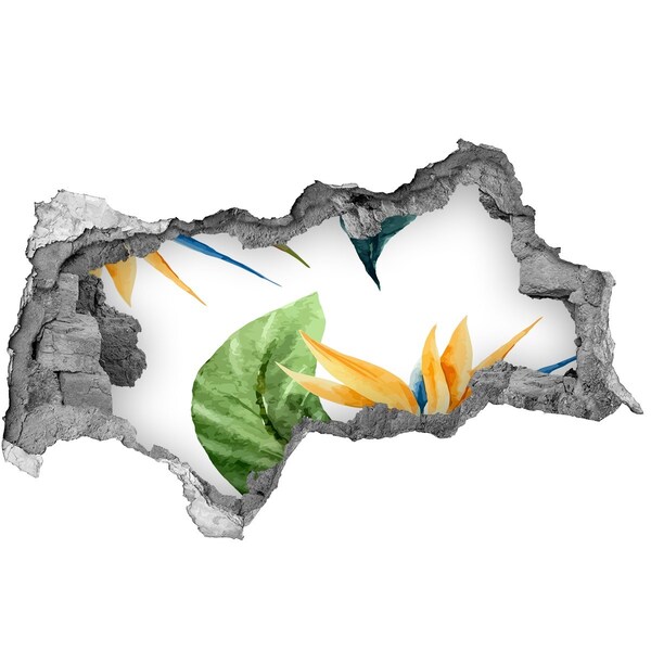 3D Wandtattoos Mauerdurchbruch Tropisches Paradies hinter der Mauer