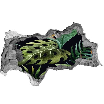 Mauerdurchbruch Aufkleber Tropischer Dschungel hinter der Mauer