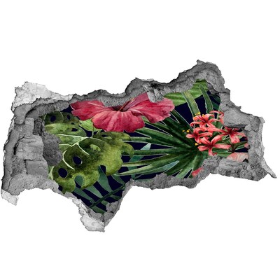 Wandbilder 3D Mauerdurchbruch Tropisches Paradies hinter der Mauer