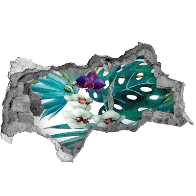 3D Wandtattoos Mauerdurchbruch Kleiner tropischer Garten