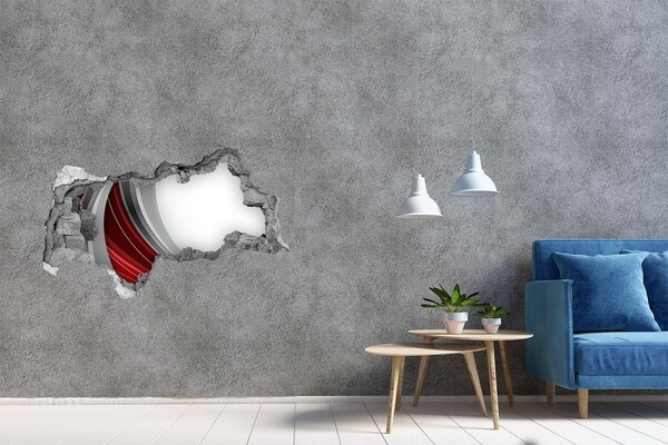 Wandtattoos Mauerdurchbruch Eine beschädigte Wand mit Tiefeneffekt