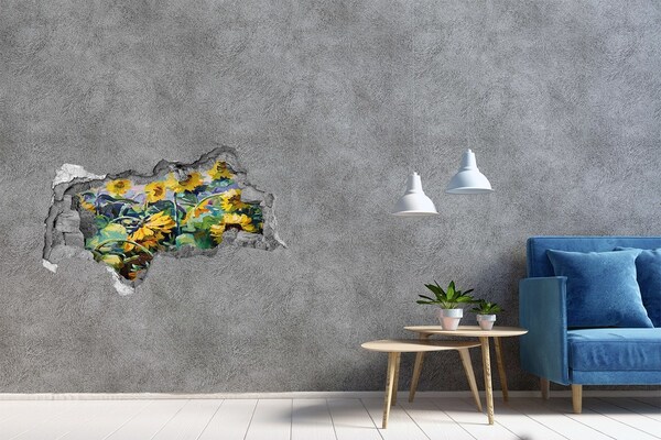 Wandtattoos Mauerdurchbruch Sonnenblumen im Garten