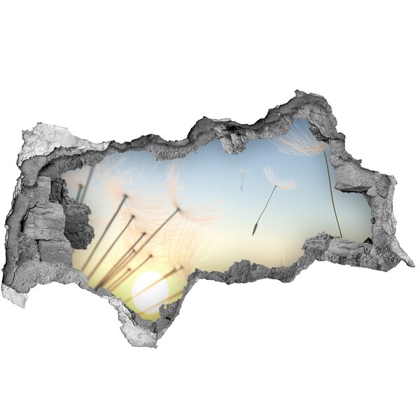 Wandtattoos Mauerdurchbruch Blumenlandschaft bei Sonnenaufgang