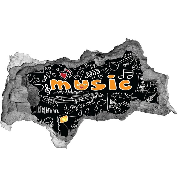 3D Wandtattoos Mauerdurchbruch Die musikalische Welt hinter der Mauer