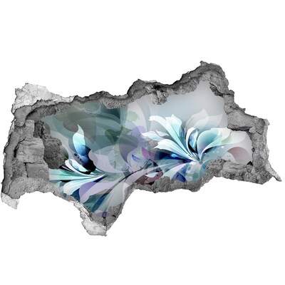 Mauerdurchbruch Aufkleber Blumenillusion aus Beton