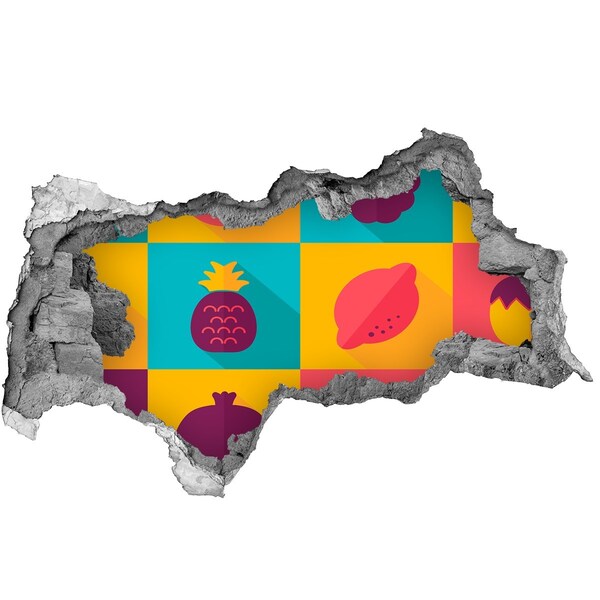 3D Wandtattoos Mauerdurchbruch Fruchtwandbild in einem Loch in der Wand