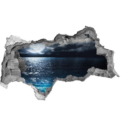 Wandbilder 3D Mauerdurchbruch Nachtansicht des Meeres