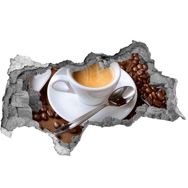 Wandbilder 3D Mauerdurchbruch Kaffee im Industriestil