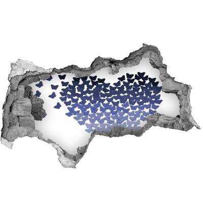 Wandtattoos Mauerdurchbruch Schmetterlinge in der blauen Tiefe