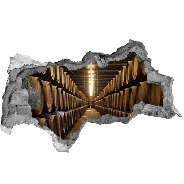 Wandtattoos Mauerdurchbruch Innenansicht eines Weinguts mit Fässern