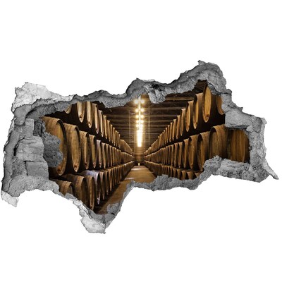 Wandtattoos Mauerdurchbruch Innenansicht eines Weinguts mit Fässern