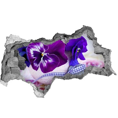 Mauerdurchbruch Aufkleber Blumendekoration mit einem Herz