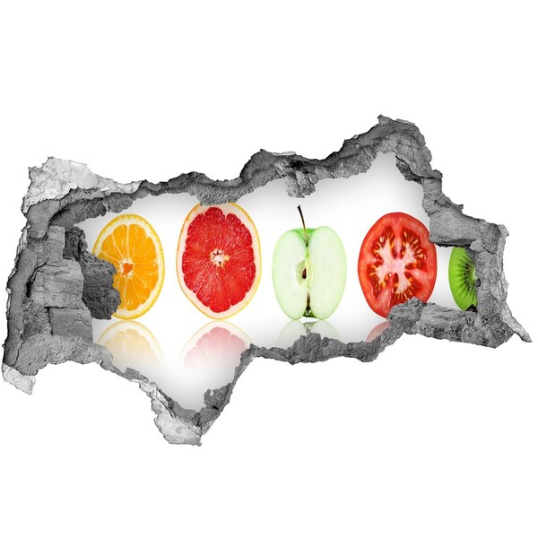 3D Wandtattoos Mauerdurchbruch Fruchtillusion aus Beton