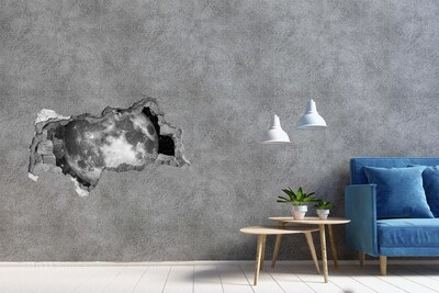 Wandtattoos Mauerdurchbruch Der Mond im Loch in der Wand