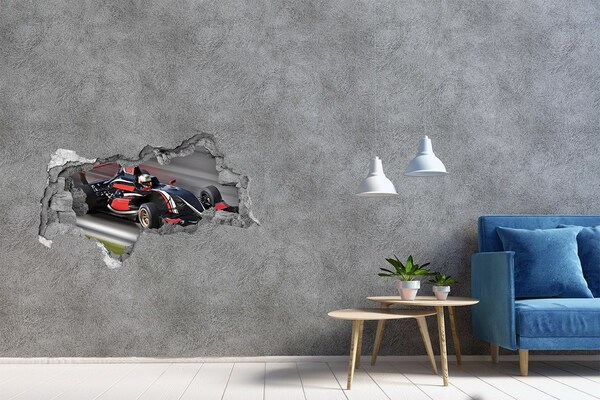 3D Wandtattoos Mauerdurchbruch Ein Rennwagen auf der Rennstrecke