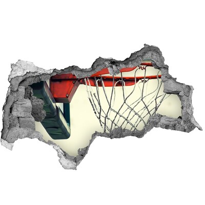 Wandbilder 3D Mauerdurchbruch Basketballwurf über die Mauer