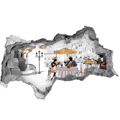 Wandbilder 3D Mauerdurchbruch Café im europäischen Stil