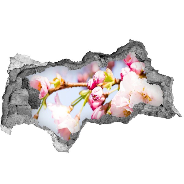 Mauerdurchbruch Aufkleber Kirschblüten im Frühling