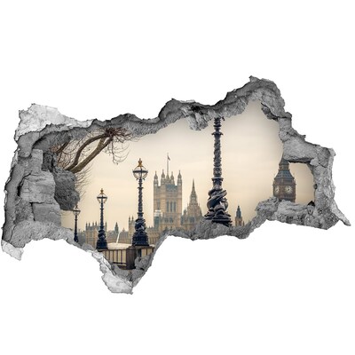 3D Wandtattoos Mauerdurchbruch Blick auf London