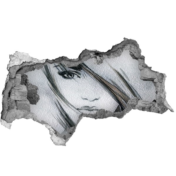 Wandtattoos Mauerdurchbruch Porträt in einer Ruinenwand