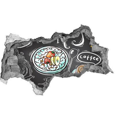 Wandbilder 3D Mauerdurchbruch Retro-Frühstück